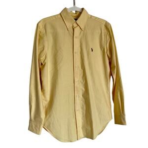 Ralph Lauren Men's Classic Fit Butter Yellow Prep Office Minimal Button Down